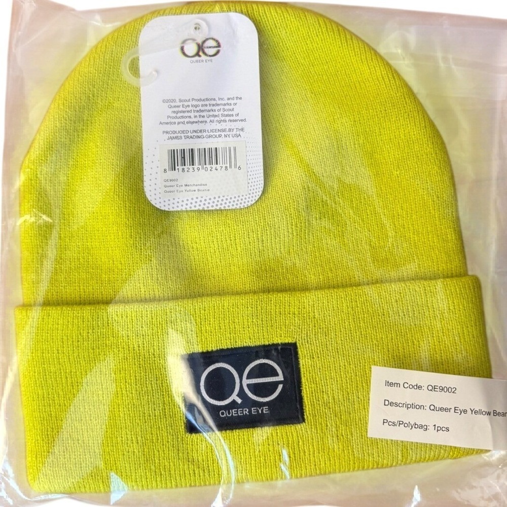 Queer Eye Merch Netflix LGBTQIA Yellow Stretchy Beanie Unisex New